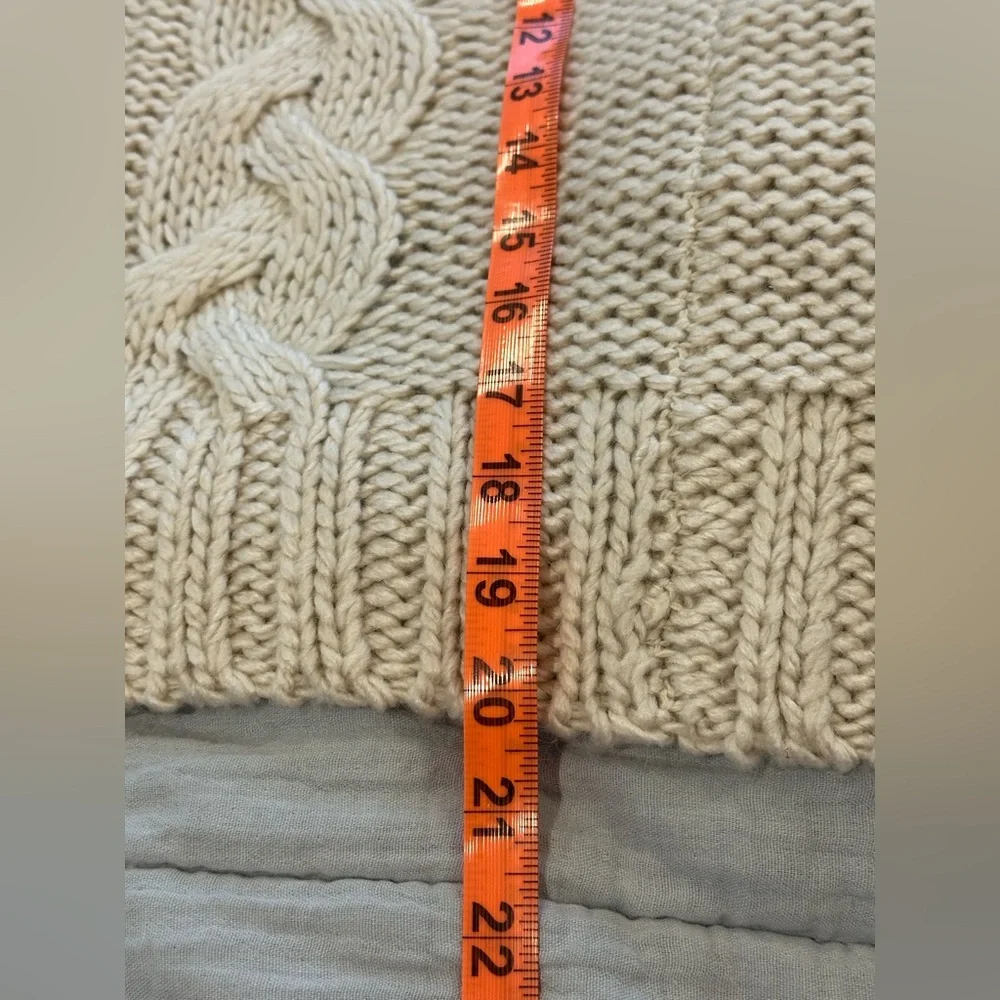 Love Stitch chunky Cable Knit Wool Blend Cowl Neck Cropped oversized sweater M